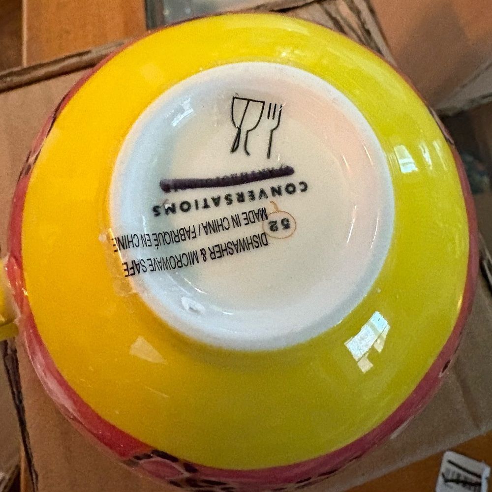 Extremely Rare! Anthropologie NWT Conversations Pink Cheetah Mugs (Set of 2) - Picture 4 of 4